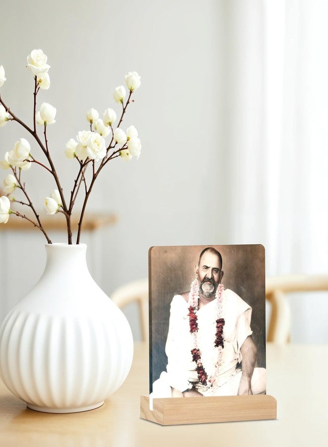 Giftplease Neem Karoli Baba ji Tabletop Photo Frame with Wooden Stand | Desk for Home & Office Decor Spiritual Inspirational Gift Elegant Display Pictures GMP_104 - Image 4